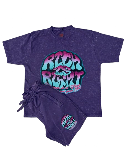 RICH RIGHT SHORT SET ( purple)