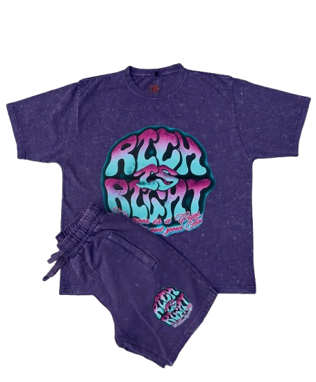 RICH RIGHT SHORT SET ( purple)