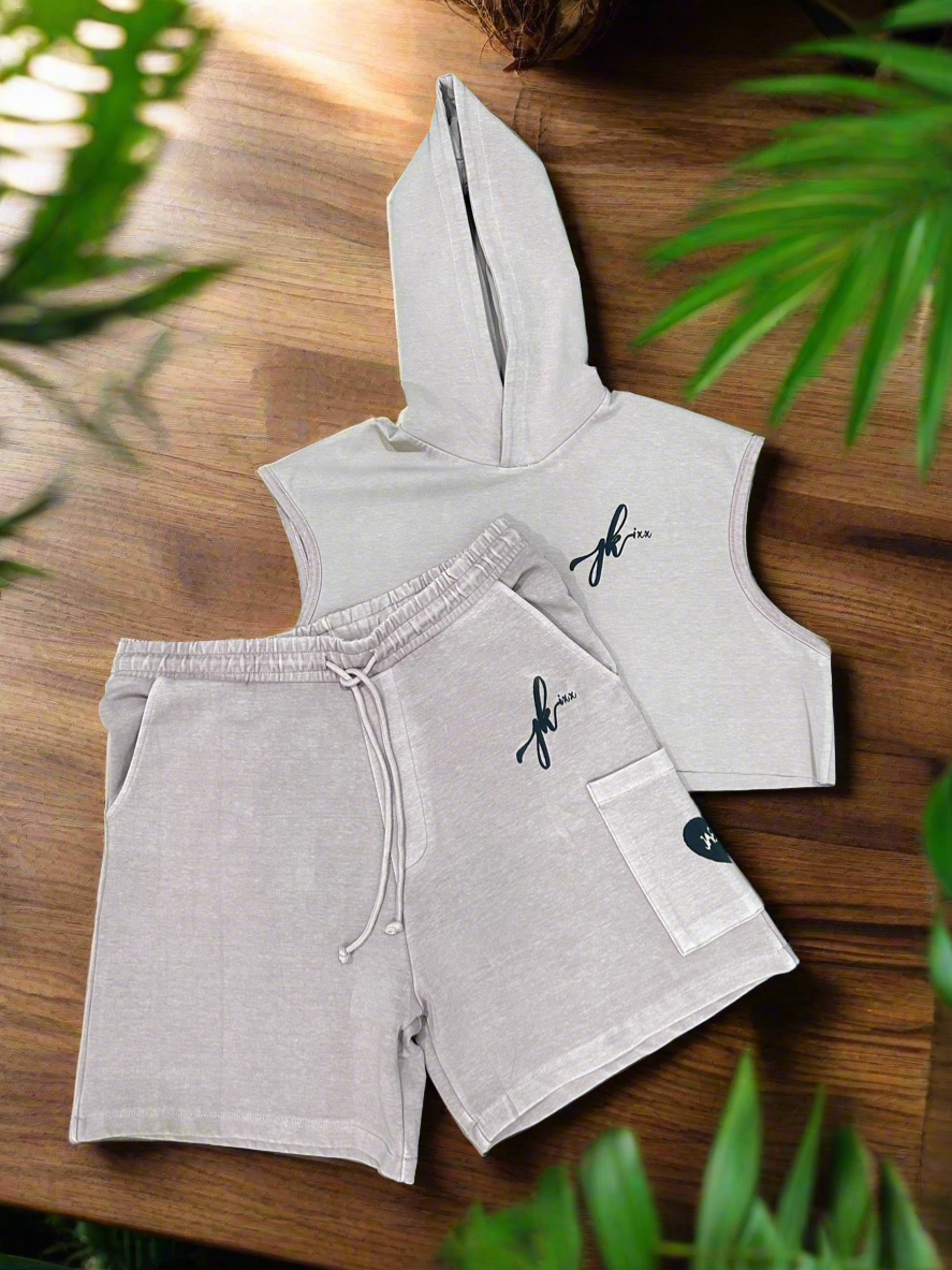 Jk crop top pullover set