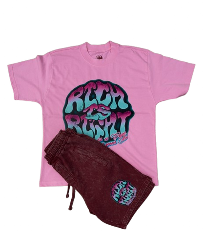 RICH IS RIGHT TEE(pink)