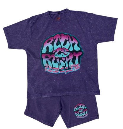 RICH RIGHT SHORT SET ( purple)